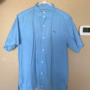 Men's L Tommy Bahama Blue Camp Shirt